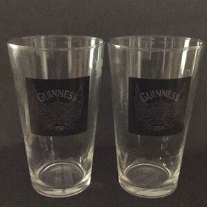 Glasses set Of two Guinness, draft drinking glasses ￼